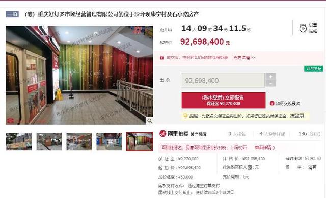 业主资金链断裂！重庆沙坪坝商圈1.37万㎡商场将拍卖